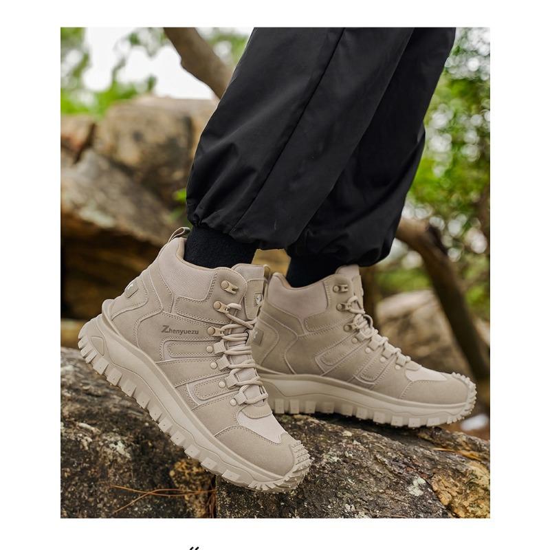 Men Outdoor Functional Hiking Trekking Wear Resistant Work Shoes Light Thick Sole Casual Sports Shoes