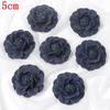 3/5Pcs 3.5/4.5/5/7/7.5CM Denim Artificial Blue Fabric Camellia Flower for Wedding Decor Women Handmade Cloth Corsage Accessory