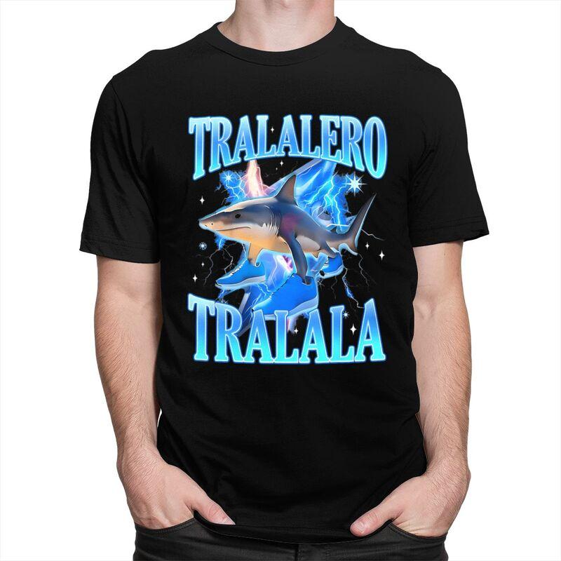 Tralalero Tralala Hai Meme T-Shirt Unisex Kurzarm T-Shirts Sommer Lässig Grafik-T-Shirt Baumwolle Locker Übergröße Kleidung