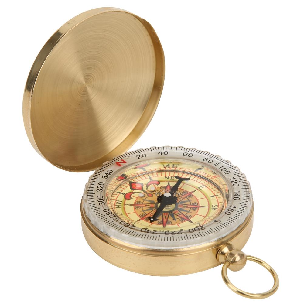 Outdoor Metal Luminous Pocket Watch Compass Copper Flip Cover for Climbing Hiking Campingcompass