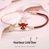 Auspicious Deer Couple Bracelet: Lucky Red String Christmas & New Year Gift