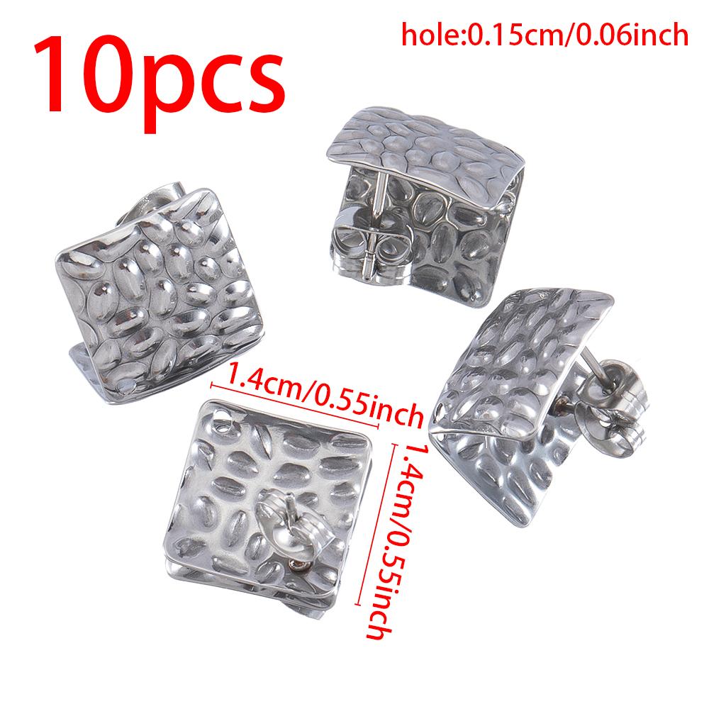 

10pcs Dia.16-20mm Stainless Steel Hollow Mesh Concave Round Stud Earrings Setting for Women Earring Jewelry Making DIY Accessory 10pcs