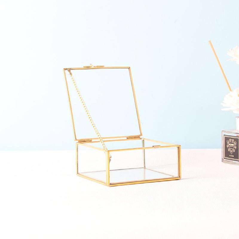 

Retro Transparent Storage Box Candy Jewelry Crystal Gem Box Earrings Glass Jewelry Box Jewelry Storage Rack Desktop Container чорний