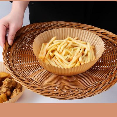 105Pcs Disposable Round Air Fryer Paper Plate Oil-Absorbing Paper Non-Stick Baking Barbecue Pad Paper Kitchen Tool
