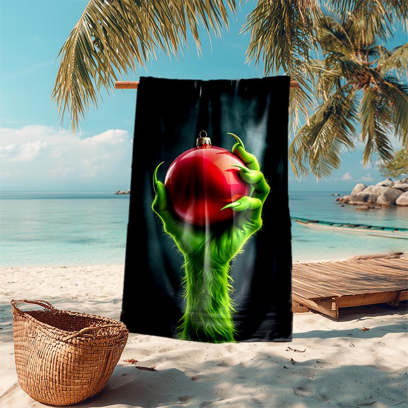 Grinch beach towel Outdoor camping Beach towel for vacation swim Outdoor pool Absorbent bath towel