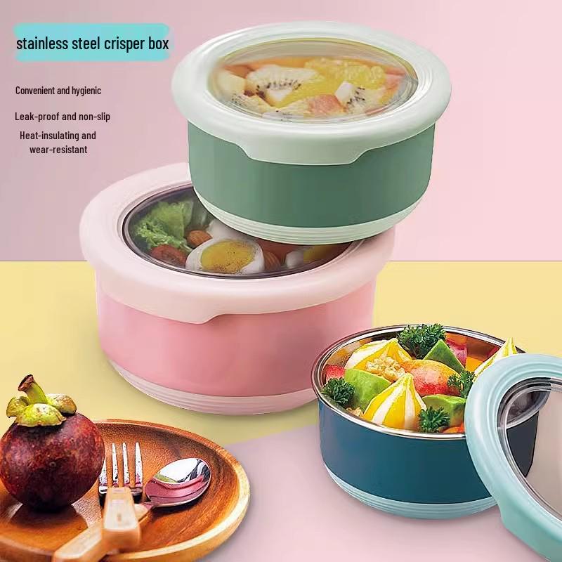 Stainless Steel Food-Grade Sealed Soup & Bento Bowl for Refrigerator