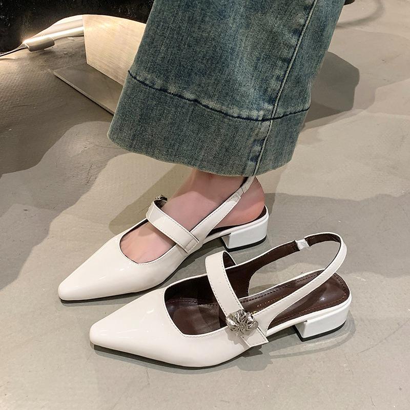 High Heels Women Sandals Summer Slingback Shoes Woman Elegant Office Dress Slippers 2025 New Pointed Toe Pumps Slides Mujer