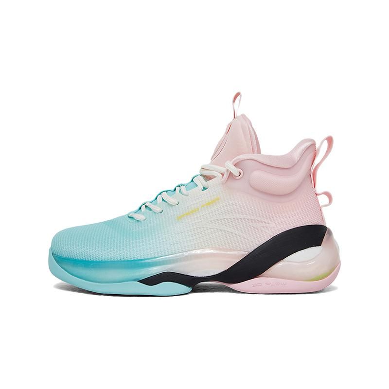 Anta Kids KT7 Nitrogen Technology Professional Non-Slip Wear-Resistant Support High-Top Basketball Shoes Kids Basketball Shoes Blue Pink 312221130-3 39