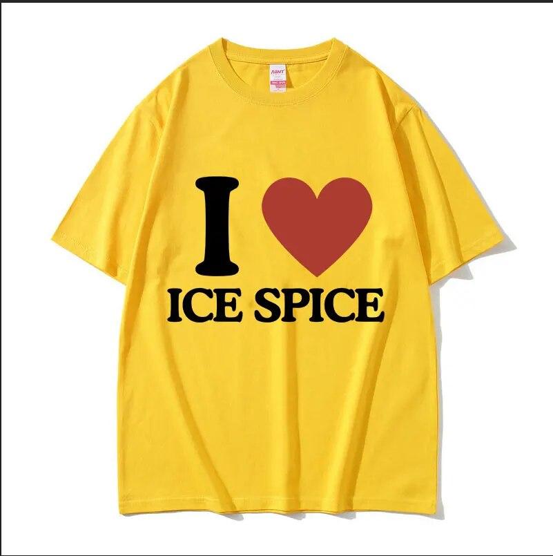 

Рэппер Ice Spice I Love Графическая футболка унисекс WoUnisex Повседневная хлопковая футболка с круглым вырезом с коротким рукавом Хип-хоп Модная футболка большого размера 3XL