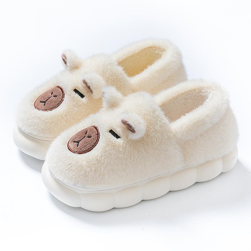Cotton Slippers Winter Waterproof Bag and Versatile Indoor Thick Bottom Home Piled Thickened Thermal Slippers