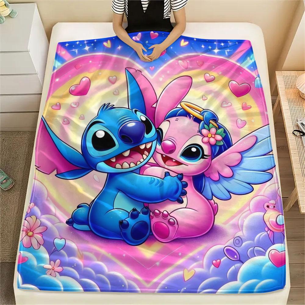 Stitch Cartoon printing Flannel Blanket Bedroom Sofa Camping Warm blanket Gifts for family and friends-MJ013