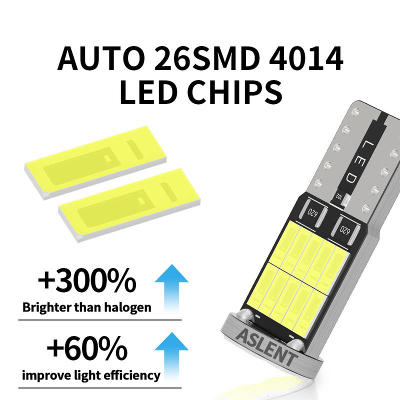 10pcs LED T10 W5W 194 501 LED Canbus No Error Car Interior Light T10 26 SMD 4014 Chip Pure White Instrument Lights Bulb Lamp