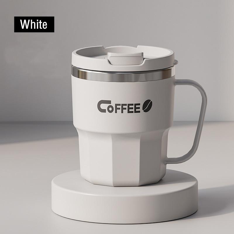 400ml Fashion Stainless Steel Coffee Mug With Cover Creative Office Home Milk Tea Breakfast Handle Cup