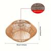 Bohemian Bamboo Wicker Ceiling Light Adjustable E27 Rattan Hanging Pendant Suitable for Kitchen Living Room Dining&Bedroom Decor
