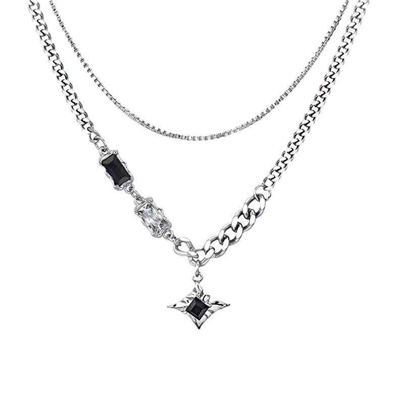 Hot selling Mangxing double-layer necklace with hip-hop design, niche and personalized accessories
