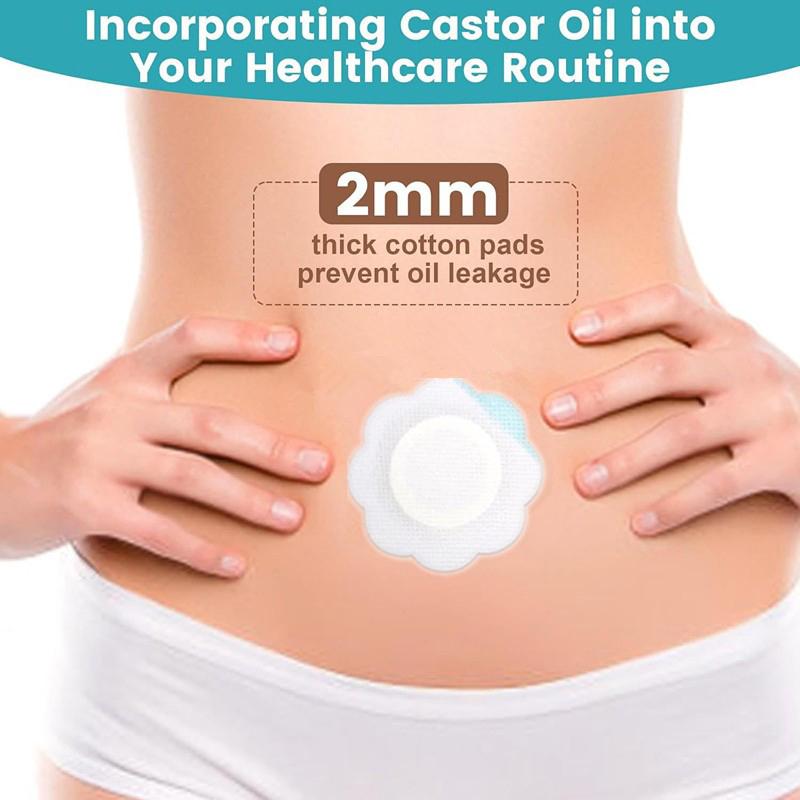 Disposable Castor Oil Belly Button Patch Self-Adhesive Navel Bandage Disposable Spunlace Cloth Castor Oil Patches Belly Sticker