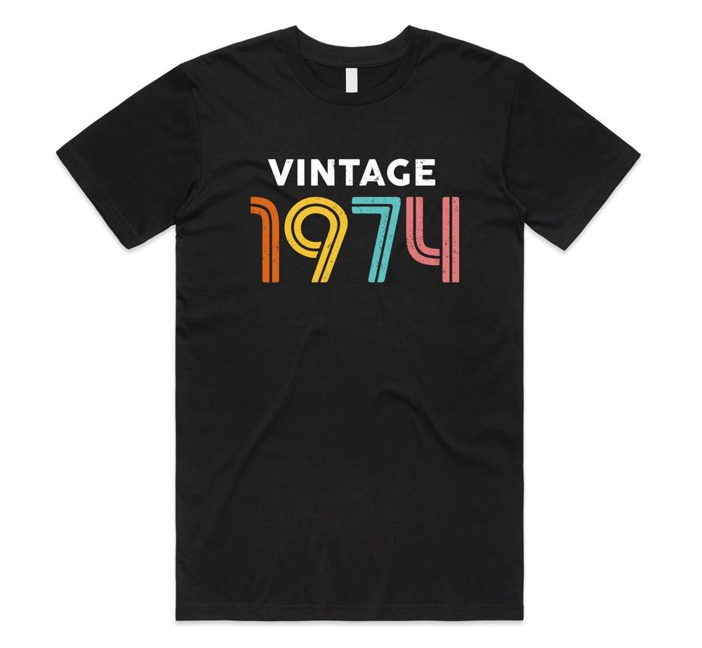 

50th Birthday T-shirt Top Vintage 1974 Funny Gift Men s Women s 50 Gifts Party L