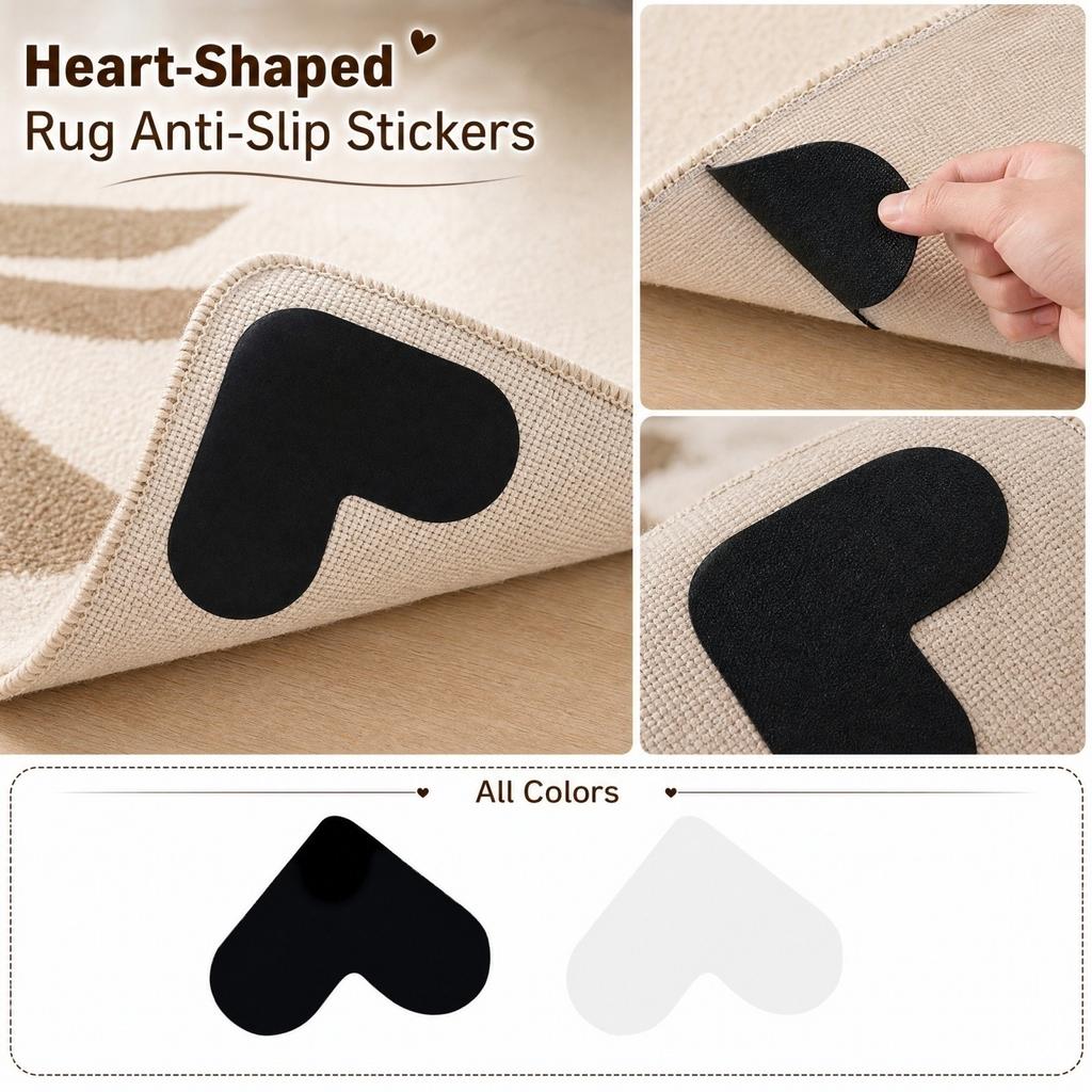 Heart Shaped Tape, Double Sided Carpet Tape for Floor Mats and Area Rugs