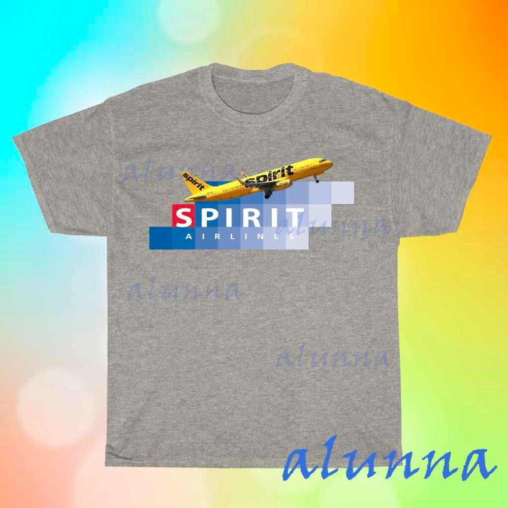 

New Spirit Airlines Grey T-shirt Funny Size S to 5XL L