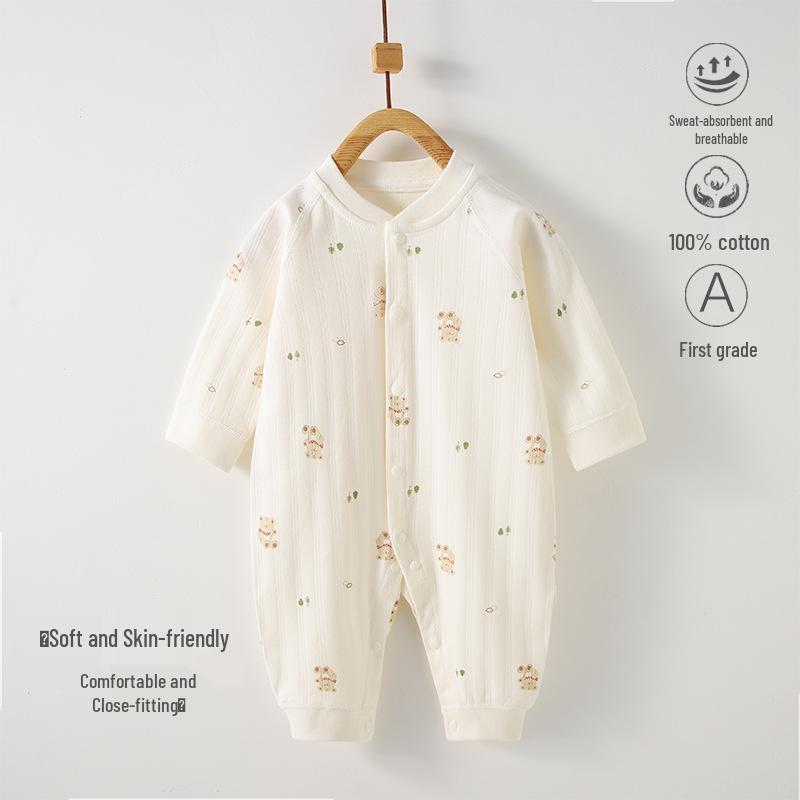 Pure Cotton Long Sleeve Baby Romper - Spring/Autumn Newborn Bodysuit & Boneless Pajamas