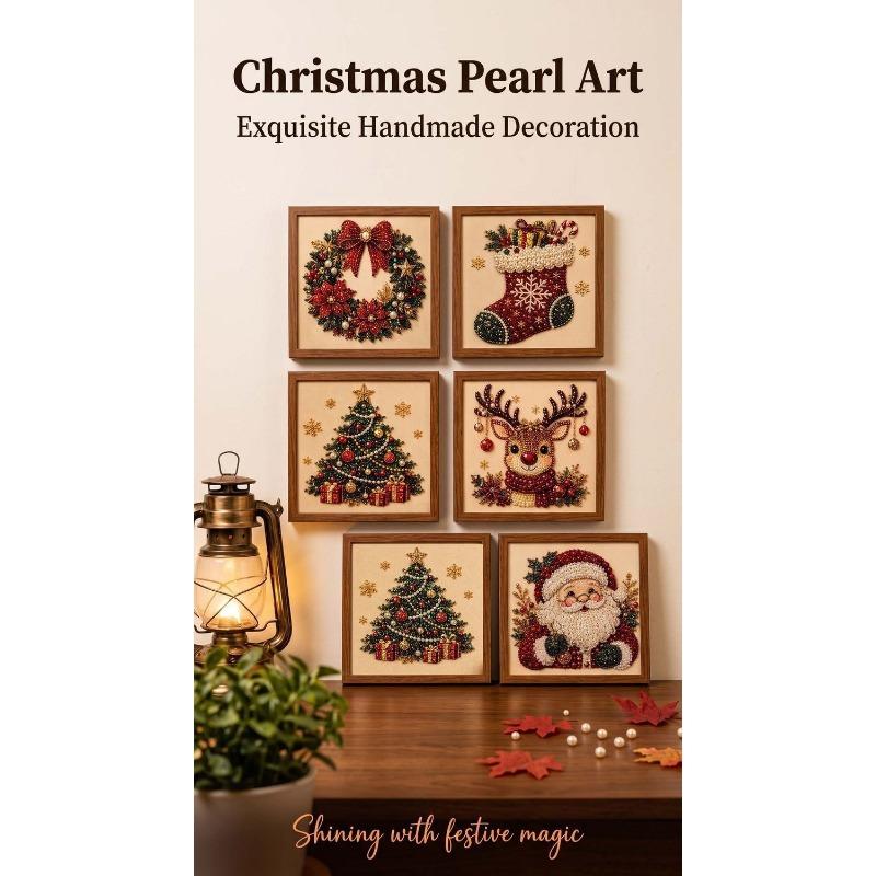 Christmas Pearl and Diamond Santa Claus Children's Set: Reindeer Pearl and Diamond DIY Diamond Painting Craft