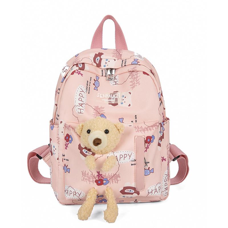 Adorable Bear Plush Backpack For Kids Lightweight Breathable Durable School Bag