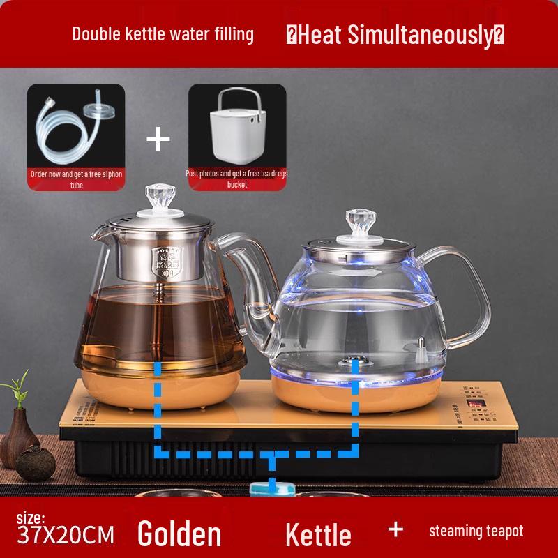 Smart Auto-Fill Glass Tea Kettle with Heat Preservation for Boiling Water & Brewing