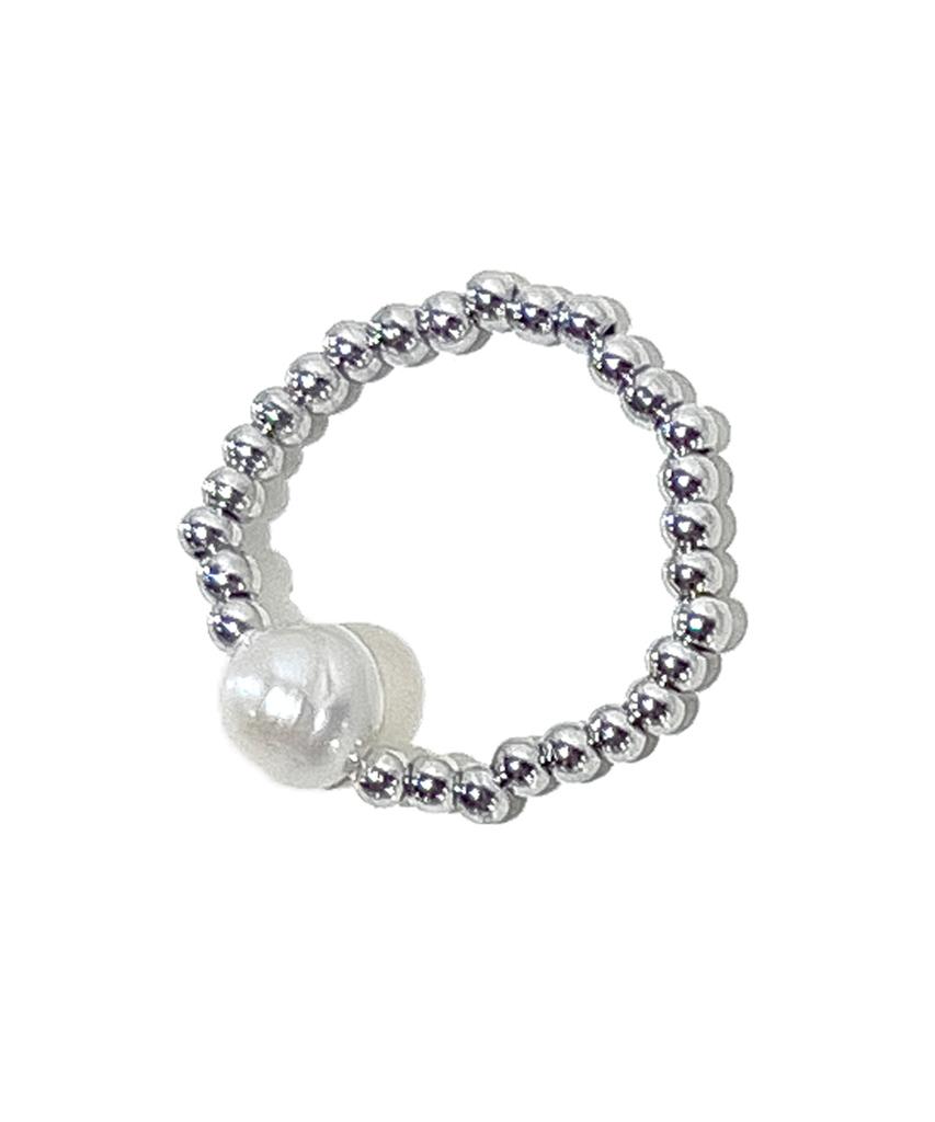 Ssy [3Set] Heart & Pearl Bead Ring