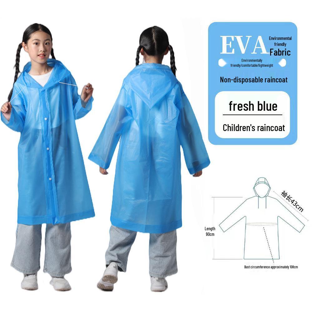 EVA Kids’ Raincoat: Thickened, Explosion-Proof for School, Hiking, Travel - Disposable Outdoor Poncho