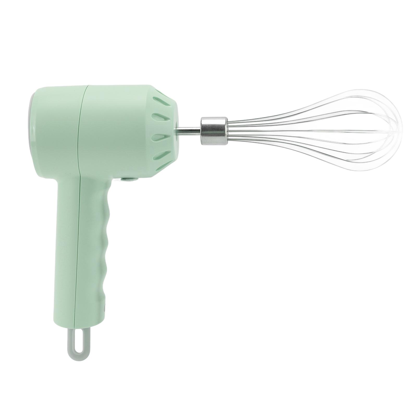 Electric Cordless Hand Mixer 3 Speed Kitchen Handheld Mixer 20W With Egg Beater For Baking зелёный