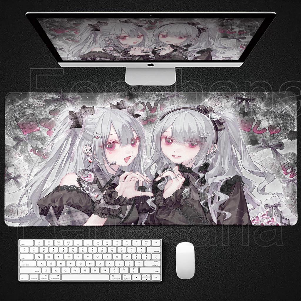 Anime Kawaii Mädchen PC Gaming Mauspads Rosa Beste Freunde Computer Büro Zubehör Große Gamer Rutschfeste Tastatur Erweiterungs-Pads
