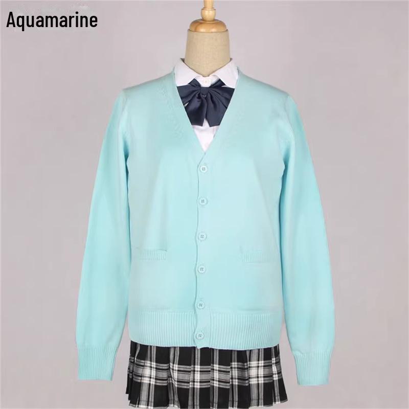 Japanese JK Knitted Cardigan - Autumn/Winter Solid Color Campus Style Loose Sweater Jacket JK Uniform