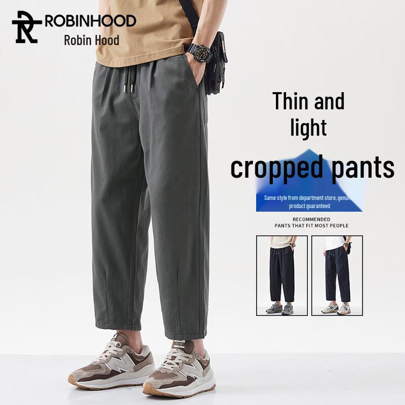 ROBINHOOD Men s Summer Casual Cotton Quick-Dry Straight-Leg Pants 3XL