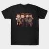 Men Black Print T-shirt Supernatural Buddies No-Cut Transfer Paper Print Cotton Tshirt