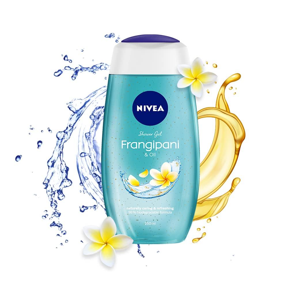 

Nivea Frangipani & Oil Гель для душа 250 мл С ухаживающими масляными жемчужинами Для мягкой кожи и освежающего душа - Упаковка из 1 шт.