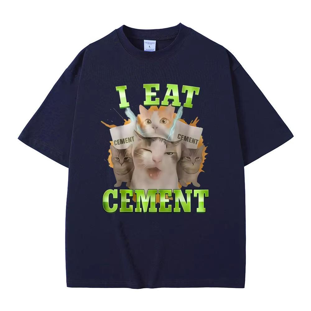 I Eat CeUnisext Funny Cat Meme Tshirt Stupid Ugly Cats Printed Tshirts Unisex Women Casual Vintage Oversized Short Sleeve T Shirts