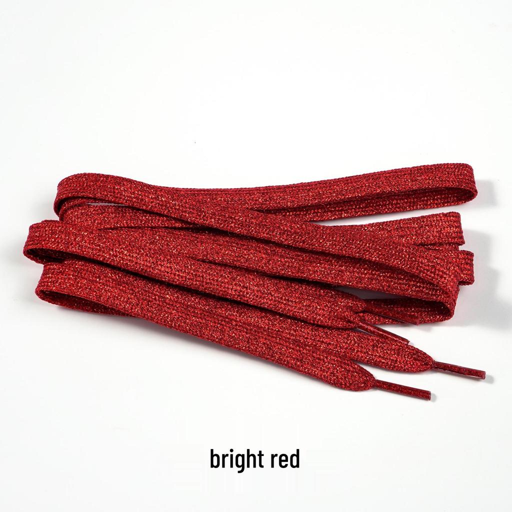 Pearlescent Gold & Silver Thread Shoelaces: Vibrant Double-Layer Flat Cords for Board, Sports, and Dance Shoes