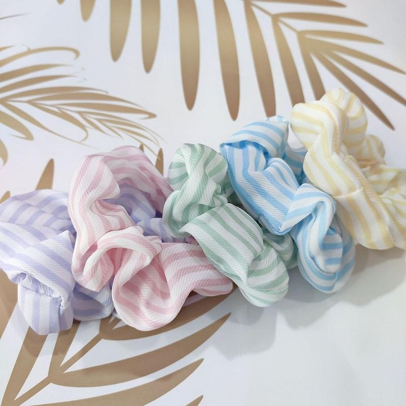 2PCS Minimally striped elastic headband hair accessory hair tie ponytail rope