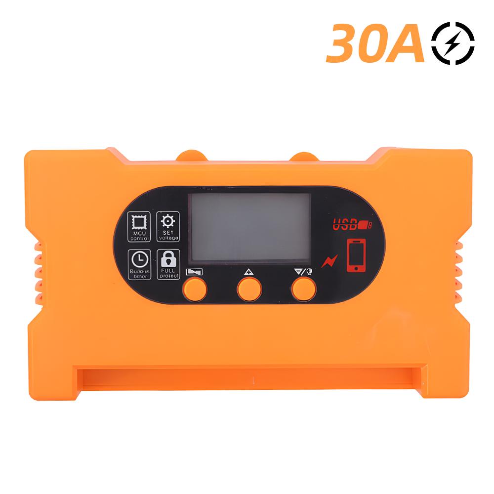 

Контроллер заряда солнечной батареи, 40 А, интеллектуальный регулятор солнечной панели 12 В/24 В с двумя портами USB/Type-C 30A оранжевый