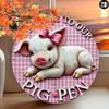 Vintage Pig Metal Wall Art Farmhouse Decor Kitchen Iron Sign
