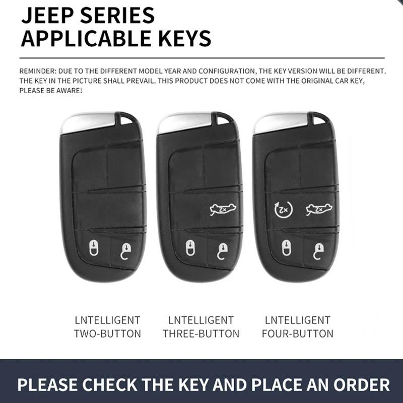 For Jeep Grand Cherokee WK2 KL Wrangler JK Commander Renegade Compass 2018 2022 Car Key Cover Case Protect Holder Shell Bag AKX1