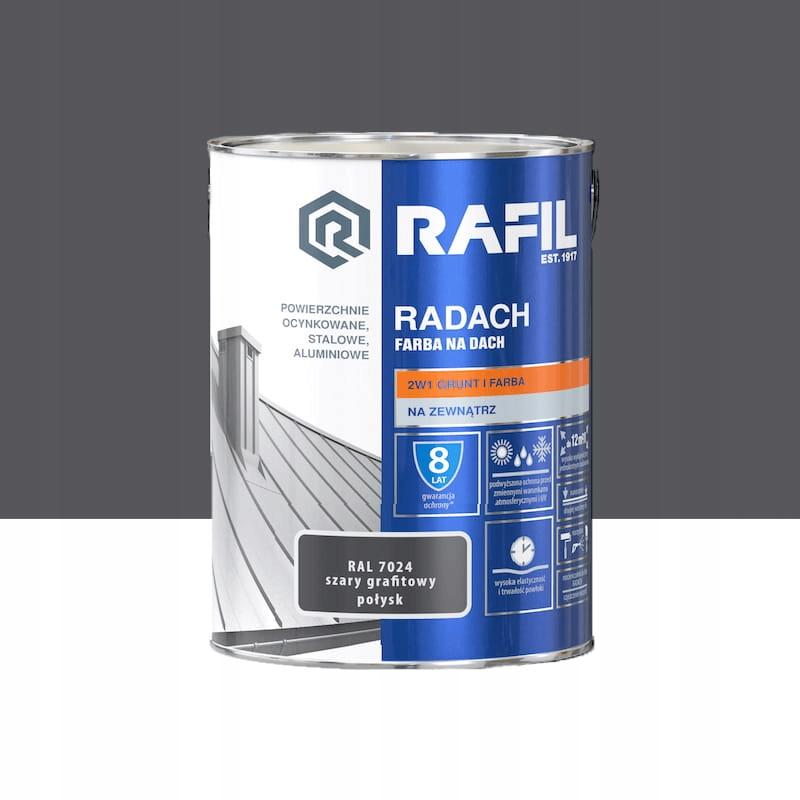 Rafil Radach Roof Paint Graphite Grey Ral7024 Semi-Matte 5L 1 Pc