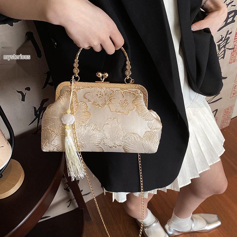 

Вечерняя сумочка-клатч ципао в китайском стиле класса люкс для женщин 22W x 14H x 6T белый