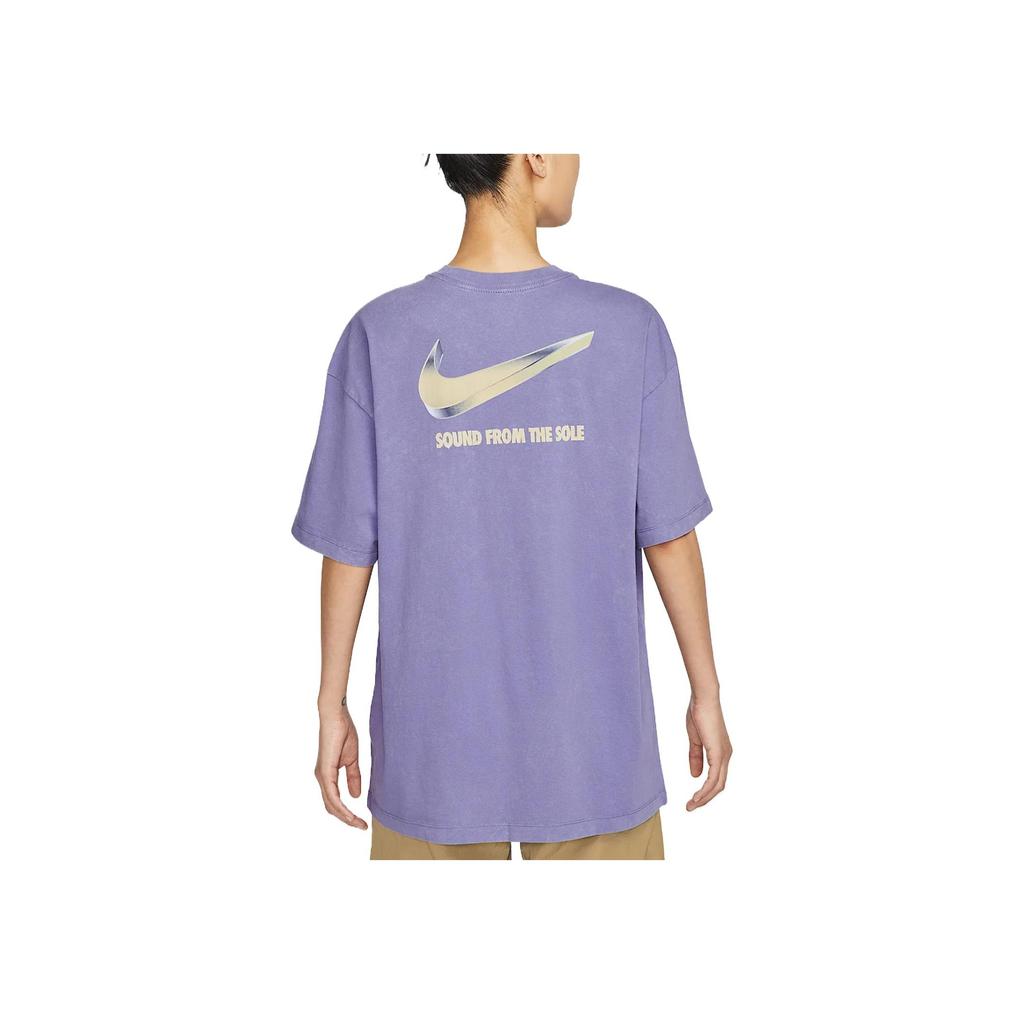 Nike Soft Comfortable Fashionable Versatile Short Sleeve Breathable Round Neck Loose Fit T-Shirt Women Tops Purple HF9692-527