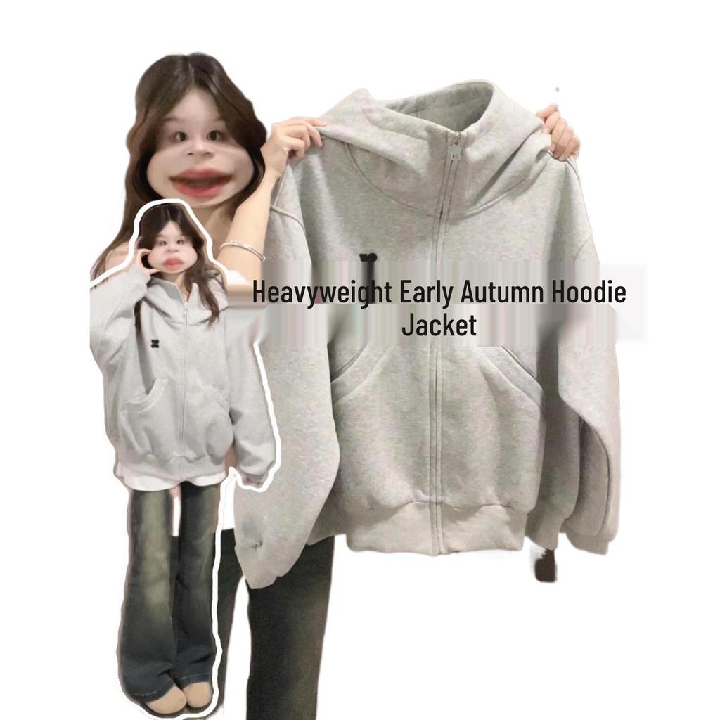 Women's Loose-Fit Retro Turtleneck Hoodie Cardigan - Autumn 2025 Niche Couple Design 