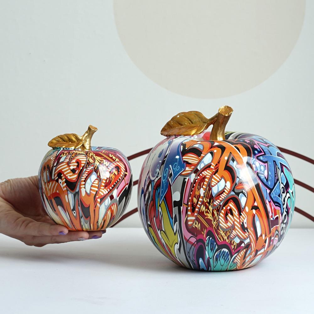 Vilead Schilderij Appel Sculpturen Hars Fruit Ornament Beeld Modern Pop Art Decoratie Accessoires Interieur Tafel Badkamer Decor