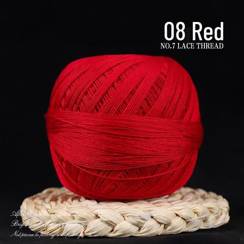 No. 7 Pure Cotton Silk Lace Yarn – Hand-Knitted, Strong Twist, Soft Half-Sleeve Crochet Yarn