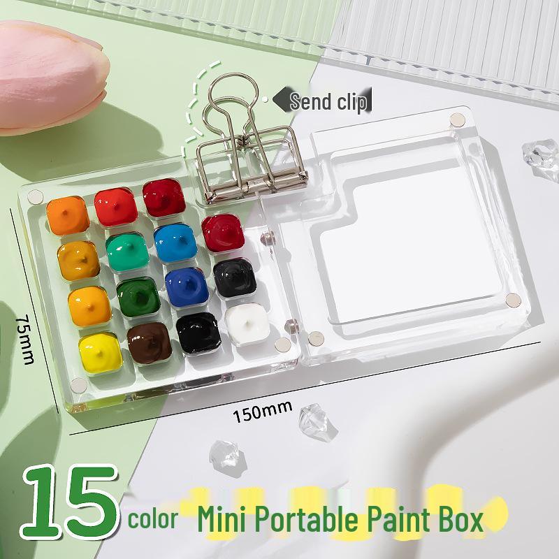 Mini Watercolor Walnut Box: Portable Travel Sketchbook & Palette