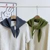 Scarf autumn and winter atmosphere new solid color fashion knitted triangle scarf neck protection scarf wool scarf shawl