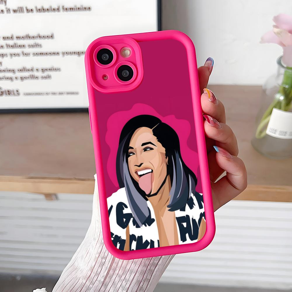 Cardi B Thicken TPU Mobile Phone Case for iPhone 17 16 15 14 13 12 11 Air Pro Max Plus Colorful Cover